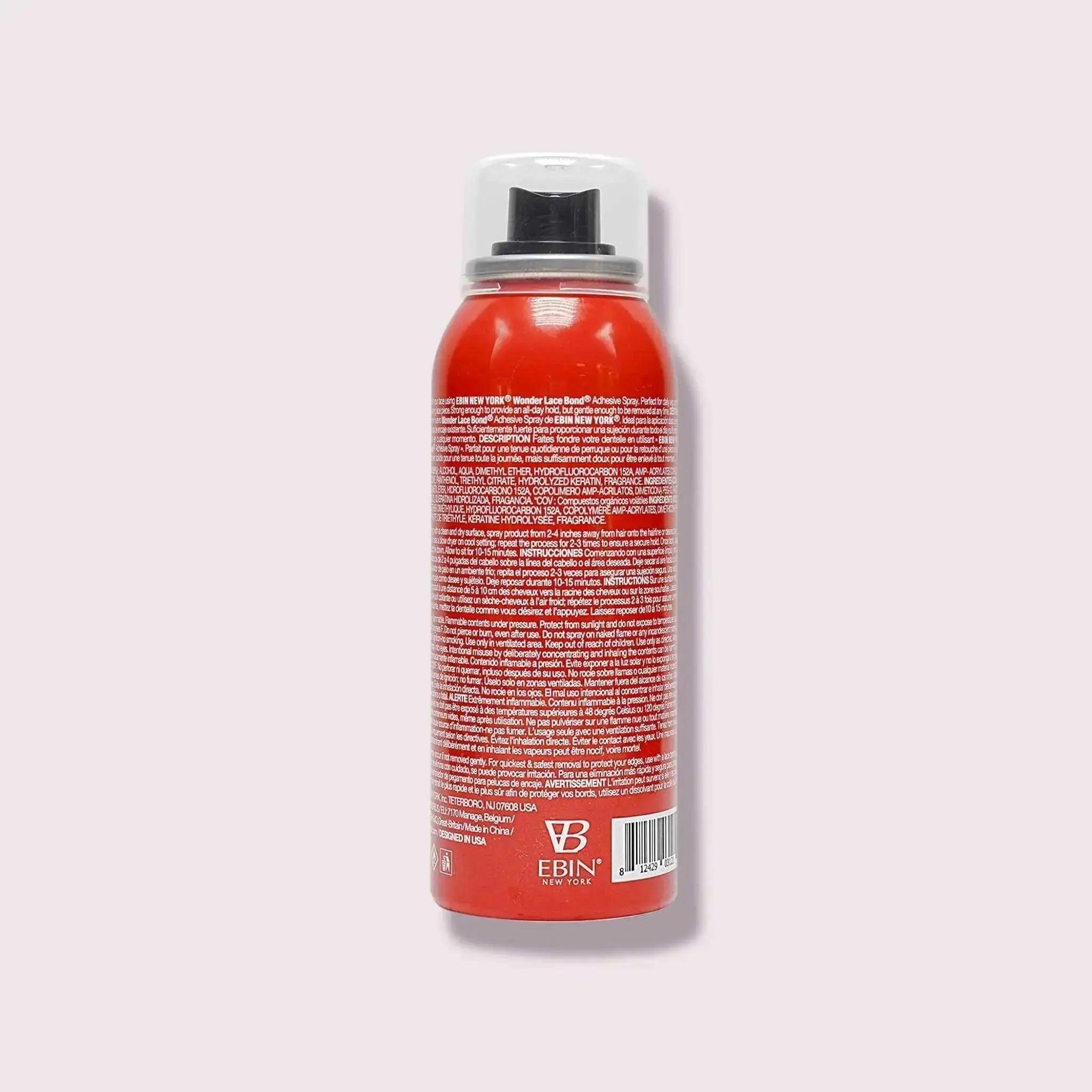 EBIN Wonder Lace Bond Adhesive Spray Active – Extreme Firm Hold 2.7oz/ 80ml - Honesty Sales