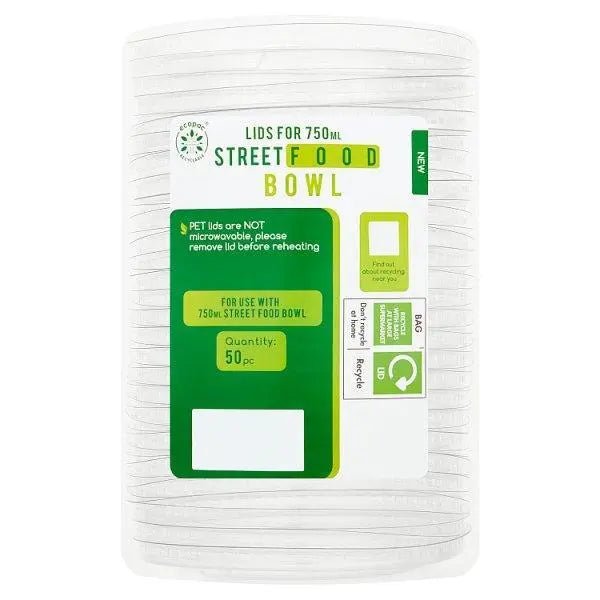 Ecopac 50 Lids for 750ml Street Food Bowl - Honesty Sales