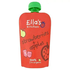 Ella's Kitchen Organic Strawberries + Apples Pouch 4+ Months 120g (Pack Of 7) - Honesty Sales
