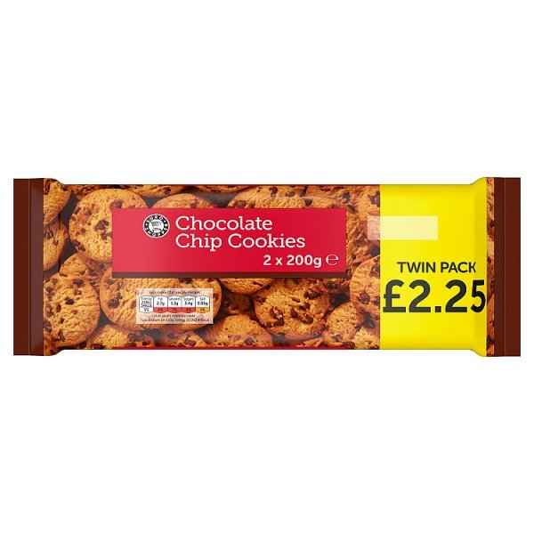 Euro Shopper Chocolate Chip Cookies 2 x 200g (12 x 400g) - Honesty Sales