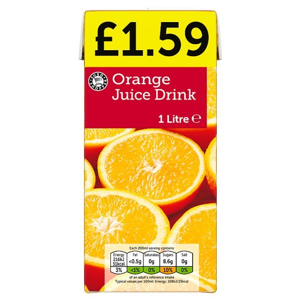 Euro Shopper Orange Juice Drink 1 Litre (12 x 1ltr) - Honesty Sales