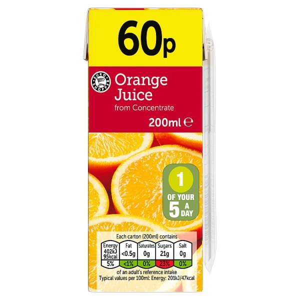 Euro Shopper Orange Juice from Concentrate 200ml (24 x 200ml) - Honesty Sales
