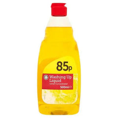 Euro Shopper Washing Up Liquid Lemon Concentrated 500ml (Case of 8) - Honesty Sales