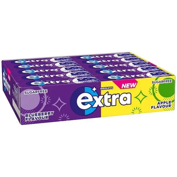 extra Apple & Blueberry Flavour Chewing Gum Mixed Case 30 x 10 Pieces - Honesty Sales