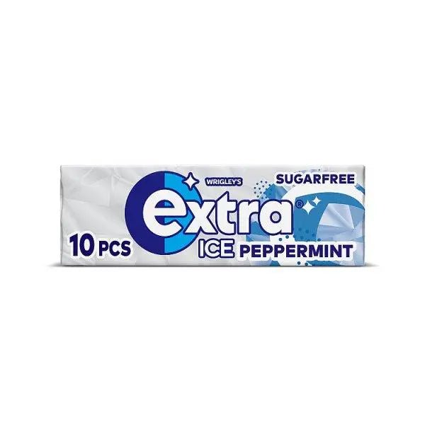 Extra Ice Peppermint Chewing Gum Sugar Free 10 Pieces (Case of 30) - Honesty Sales