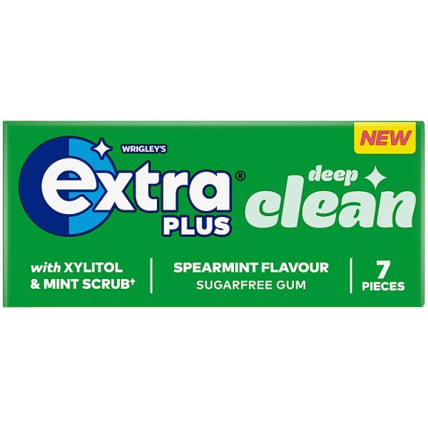 Extra Plus Deep Clean Sugarfree Chewing Gum 7 Pieces (16 x 1pk) - Honesty Sales