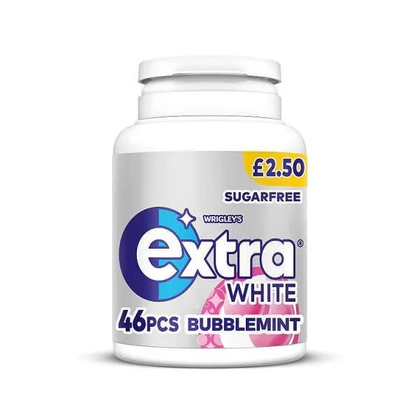 Extra White Bubblemint Sugarfree Chewing Gum Bottle 46 Pieces (Case of 6) - Honesty Sales