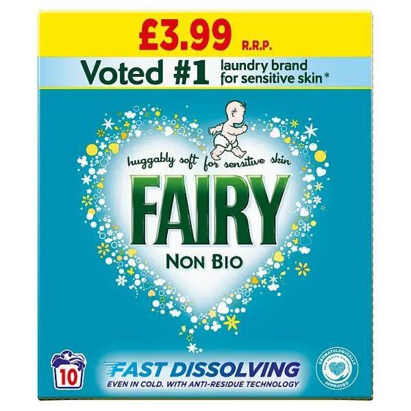 Fairy Non Bio Washing Powder 650g 10 Washes, Voted 1 for Sensitive Skin (Case of 6) - Honesty Sales