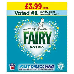 Fairy Non Bio Washing Powder 650g 10 Washes, Voted #1 for Sensitive Skin (Case of 6) - Honesty Sales