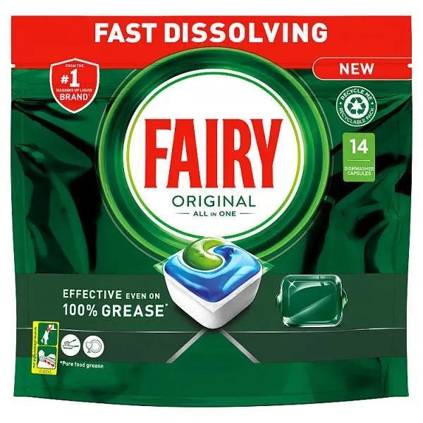 Fairy Original All In One Dishwasher Tablets Regular, 14 Tablets (Case of 6) - Honesty Sales