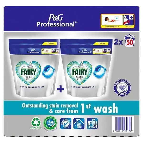 Fairy Professional Non Bio All-In-1 Pods Washing Liquid Laundry Detergent Tablets, 100 Washes - Honesty Sales