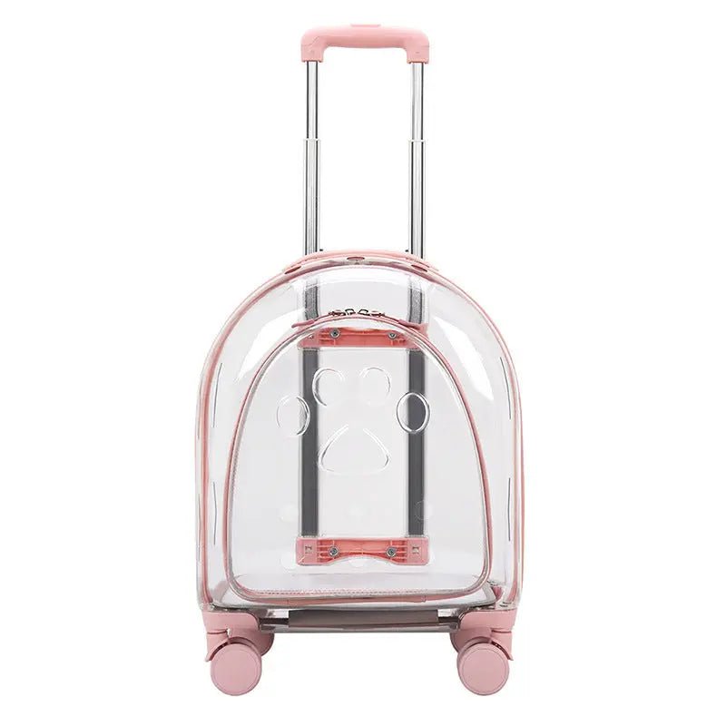 Fashion Creative Pet Trolley Bag Panoramic Transparent Dog Luggage - Honesty Sales
