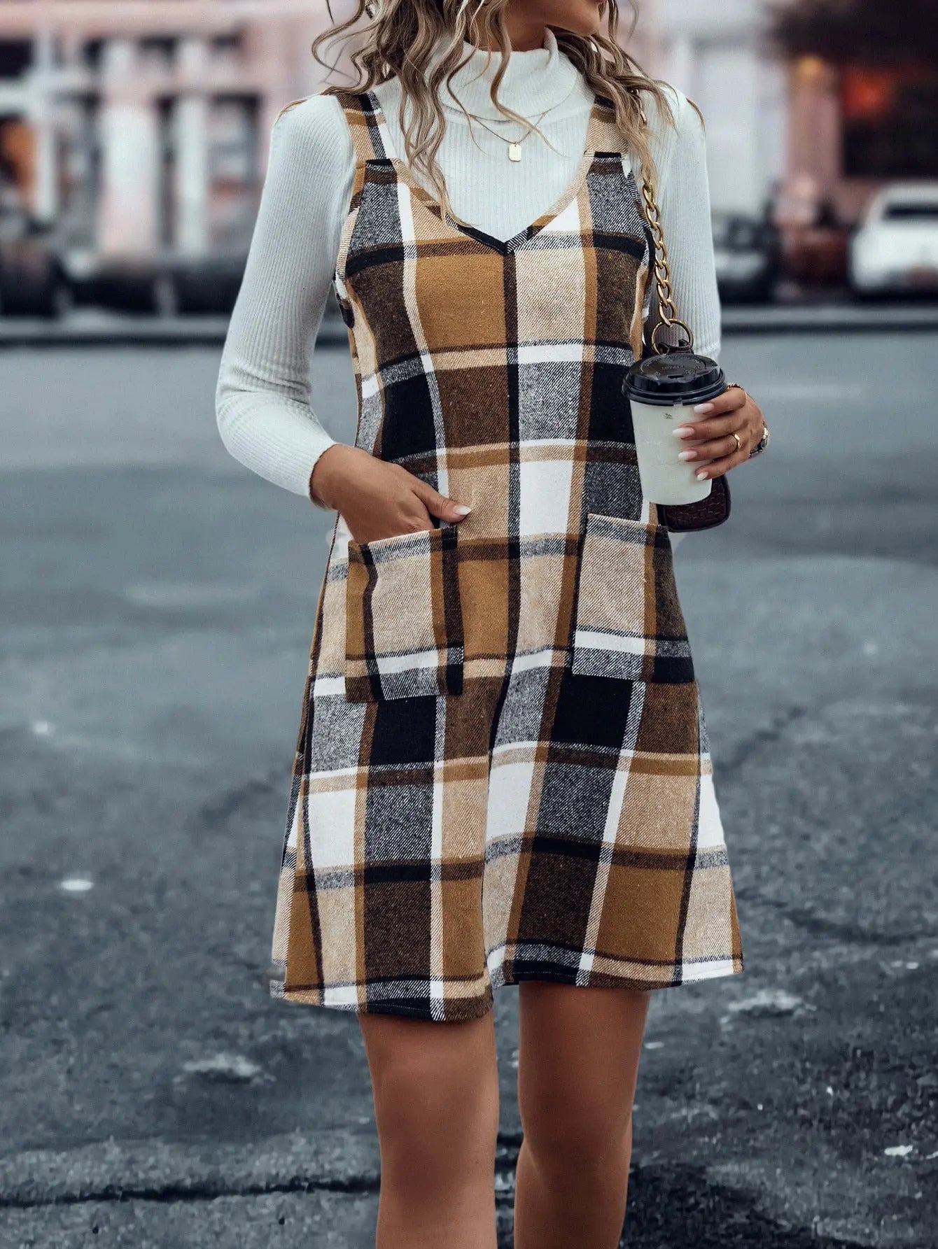 Fashion Pocket Street Casual Women's Braces Skirt - Honesty Sales