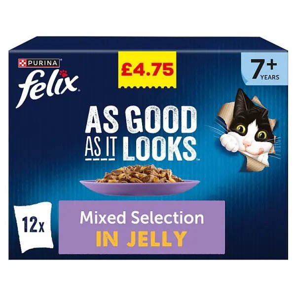 FELIX As Good As it Looks Senior 7+ Mixed Wet Cat Food 12x85g (Case of 4) - Honesty Sales