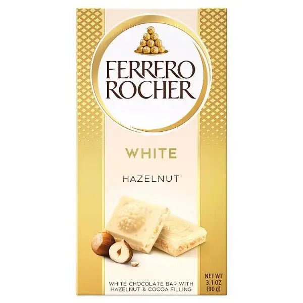 Ferrero Rocher White Chocolate Bar 90g (Case of 8) - Honesty Sales