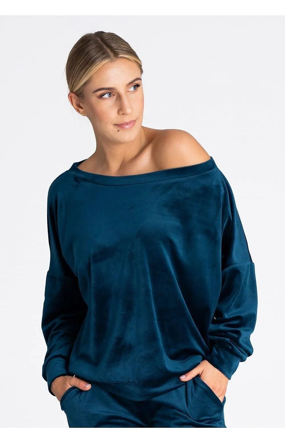 Figl boat neckline oversized blouse - Honesty Sales