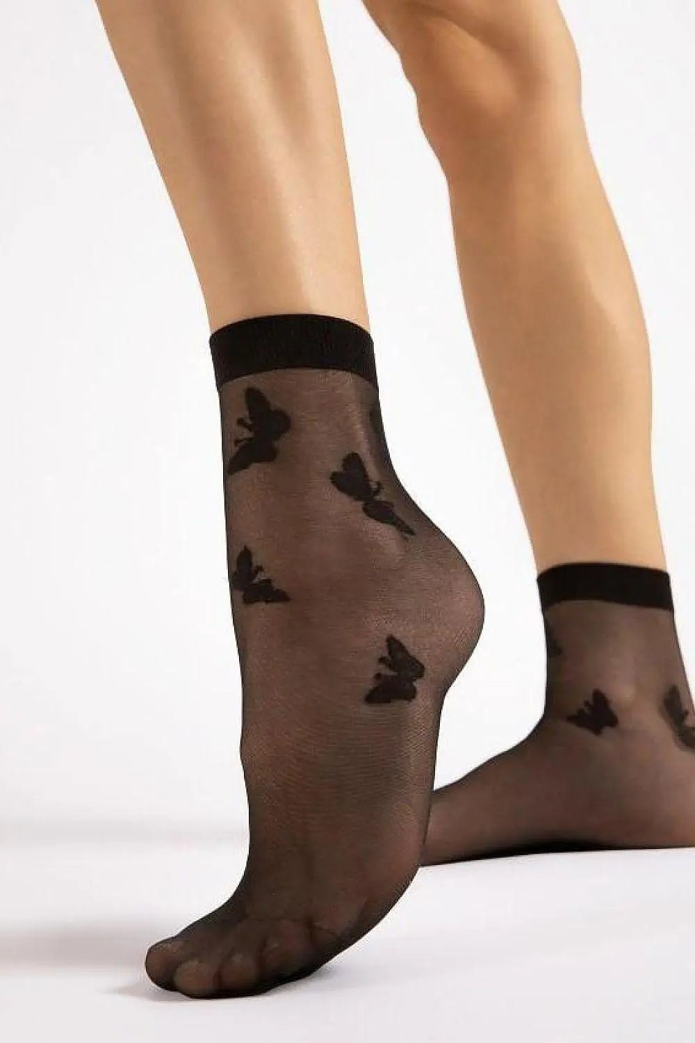 Fiore thin and transparent socks in a pattern of butterflies - Honesty Sales