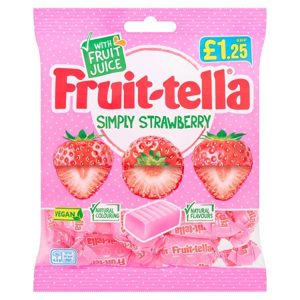 Fruit-tella Simply Strawberry 135g (12 x 135g) - Honesty Sales