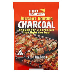 Fuel Express Instant Lighting Charcoal 2 x 1kg (2kg) - Honesty Sales