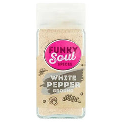 FUNKY Soul SPICES White Pepper Ground 43g (Case of 6) - Honesty Sales