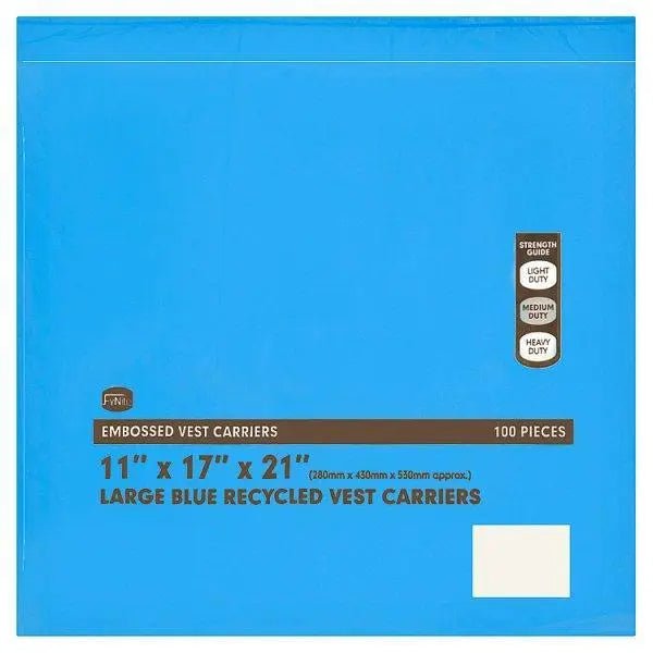 FyNite Large Blue Recycled Vest Carriers 100 Pieces - Honesty Sales