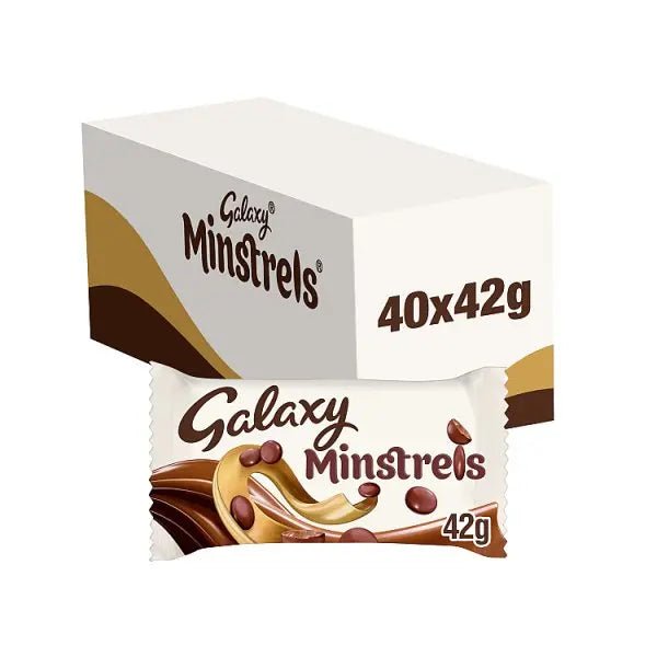 Galaxy Minstrels Milk Chocolate Bag 42g (Case of 40) - Honesty Sales