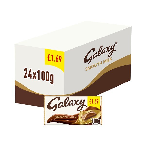 Galaxy Smooth Milk Chocolate Bar 100g (24 x 100g) - Honesty Sales