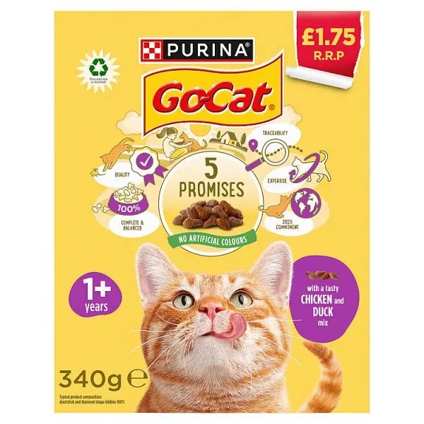 GO - CAT Chicken and Duck Dry Cat Food 340g (Case of 10) - Honesty Sales