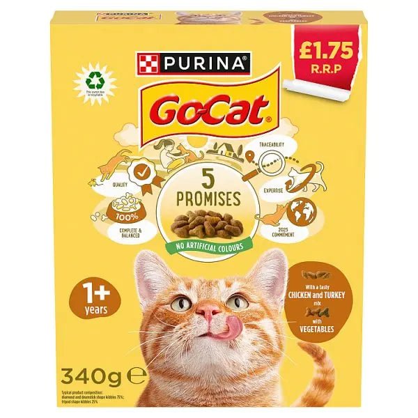 GO - CAT Chicken and Turkey Dry Cat Food 340g (Case of 6) - Honesty Sales