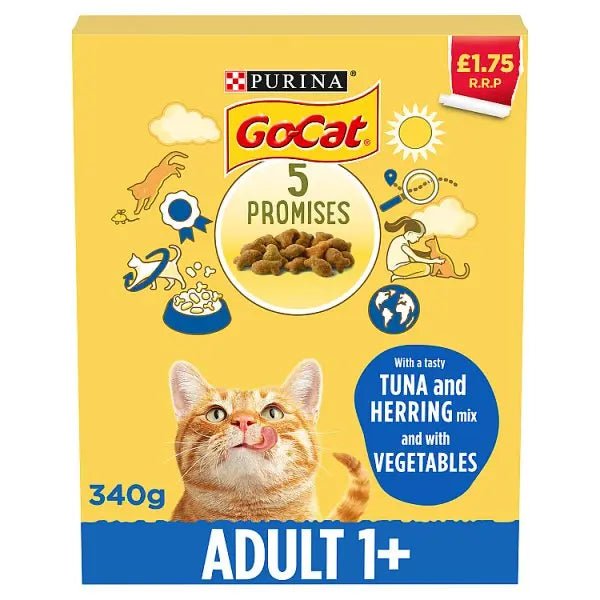 GO - CAT Herring and Tuna Dry Cat Food 340g (Case of 6) - Honesty Sales