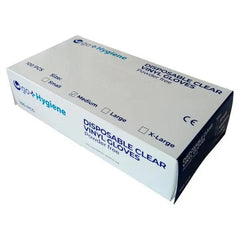Go+Hygiene 100 Disposable Clear Vinyl Gloves Medium - Honesty Sales