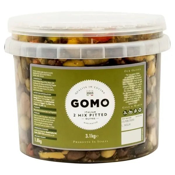 Gomo 2 Italian Mix Pitted Olives 3.1kg - Honesty Sales