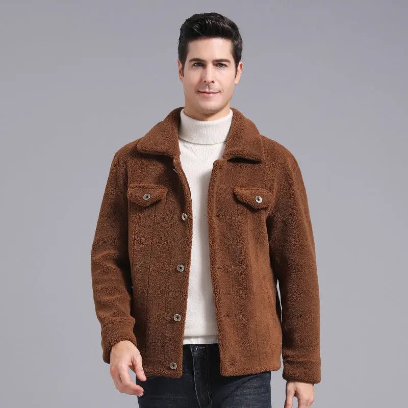 Grain Fleece Men Jacket Autumn And Winter New Style - Honesty Sales