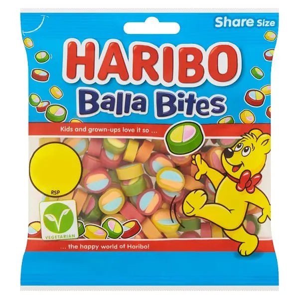 HARIBO Balla Bites Chewy Sweets Sharing Bag 140g (Case of 12) - Honesty Sales
