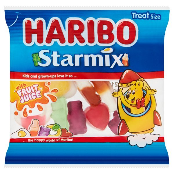 HARIBO Starmix Fruit & Cola Flavour Jelly & Foam Sweets Fun Size Bag 16g (100 x 16g) - Honesty Sales