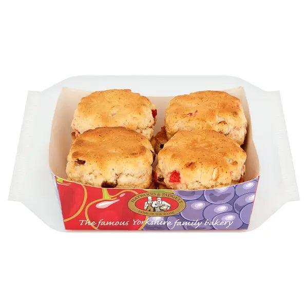 Haywood & Padgett 8 Cherry & Sultana Scones (Case of 8) - Honesty Sales