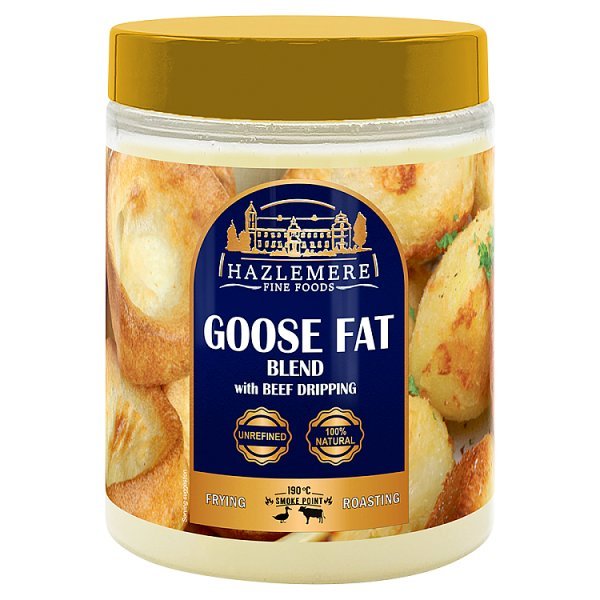 HAZLEMERE Goose Fat Blend with Beef Dripping 1000ml (1 x 860g) - Honesty Sales