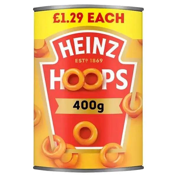 Heinz Hoops Shaped Pasta in a Juicy Tomato Sauce 400g (Case of 24) - Honesty Sales