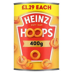 Heinz Hoops Shaped Pasta in a Juicy Tomato Sauce 400g (Case of 24) - Honesty Sales