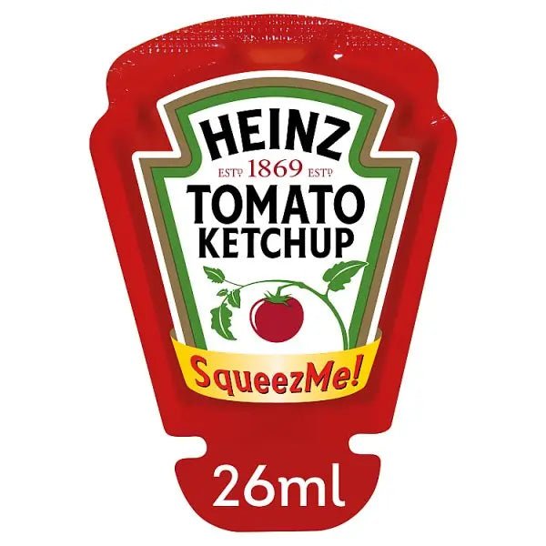Heinz Tomato Ketchup SqueezMe Portions 70 x 26ml (Case of 70) - Honesty Sales