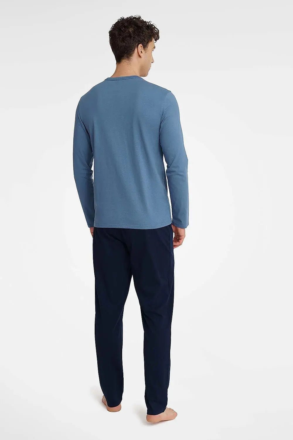 Henderson long sleeves and half-round neckline men's pajamas - Honesty Sales