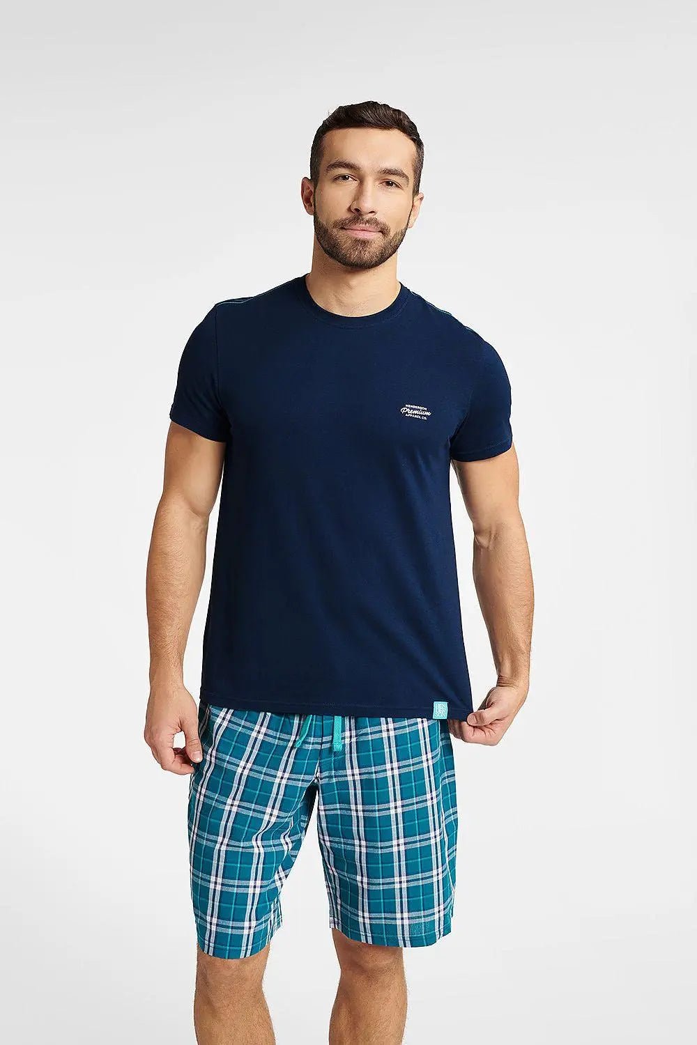 Henderson shirt with short sleeves - round neckline Men's pajamas - Honesty Sales