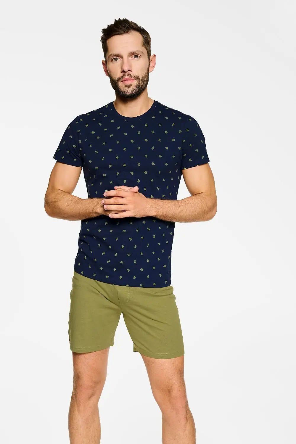 Henderson sleeves T-shirt and knee-length shorts men's pajamas - Honesty Sales