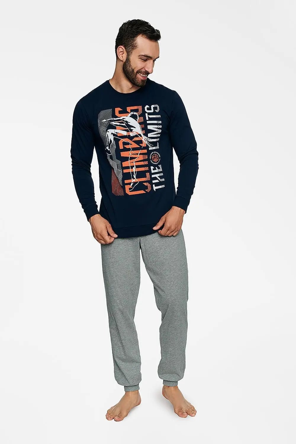 Henderson sweatshirt and long pants men's pajamas - Honesty Sales