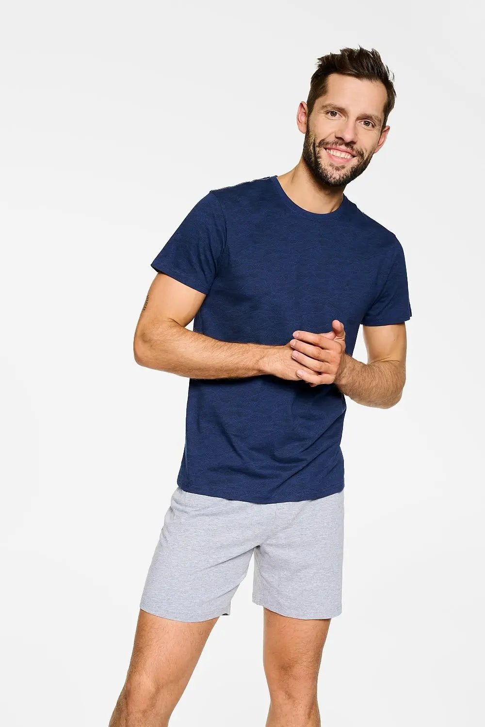 Henderson t-shirt and knee-length shorts men's pajamas - Honesty Sales