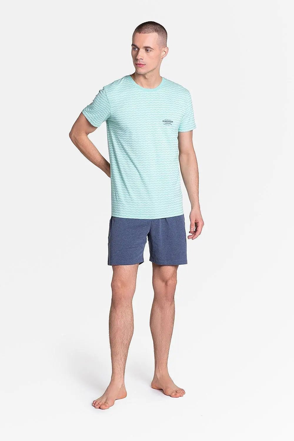 Henderson t-shirt and knee-length shorts men's pyjamas - Honesty Sales