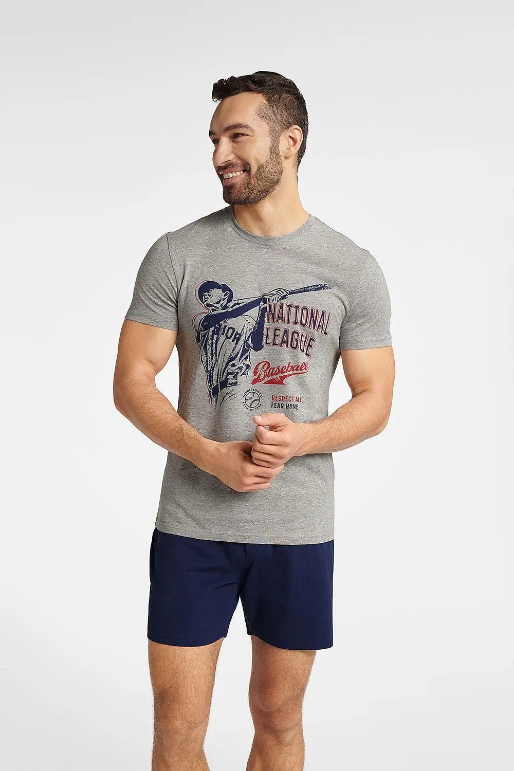 Henderson t-shirt and navy blue short men's pajamas - Honesty Sales