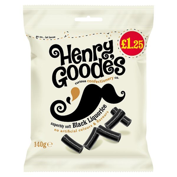Henry Goode's Superbly Soft Black Liquorice 140g (12 x 140g) - Honesty Sales