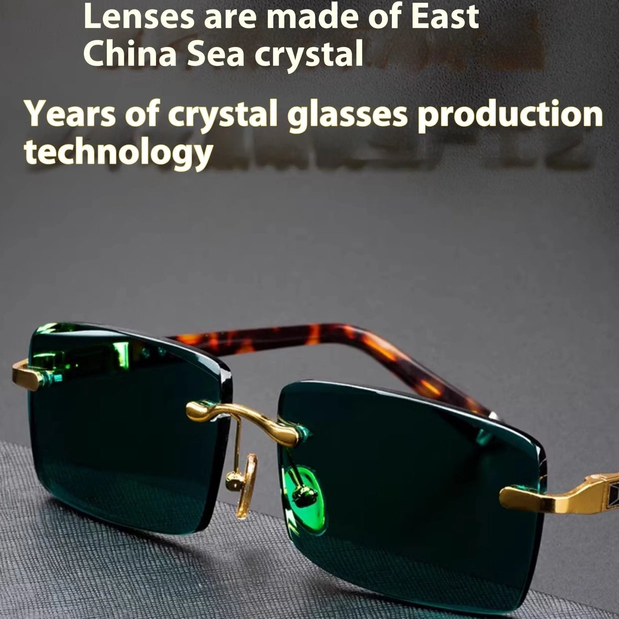 High End Wealth Attracting Dark Green Crystal Glasses - Honesty Sales