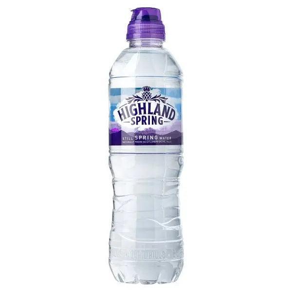 Highland Spring Still Spring Water Sports Cap 500ml (Case of 24) - Honesty Sales